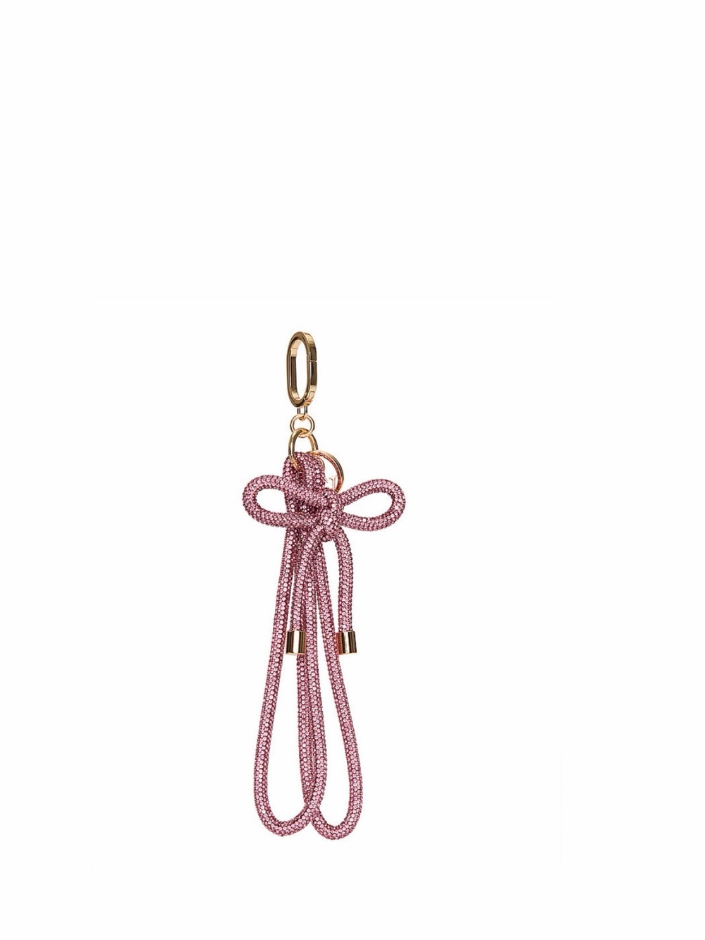 Victoria's Secret Pink Bow Rope Tassel Keyring with Gold Hardware